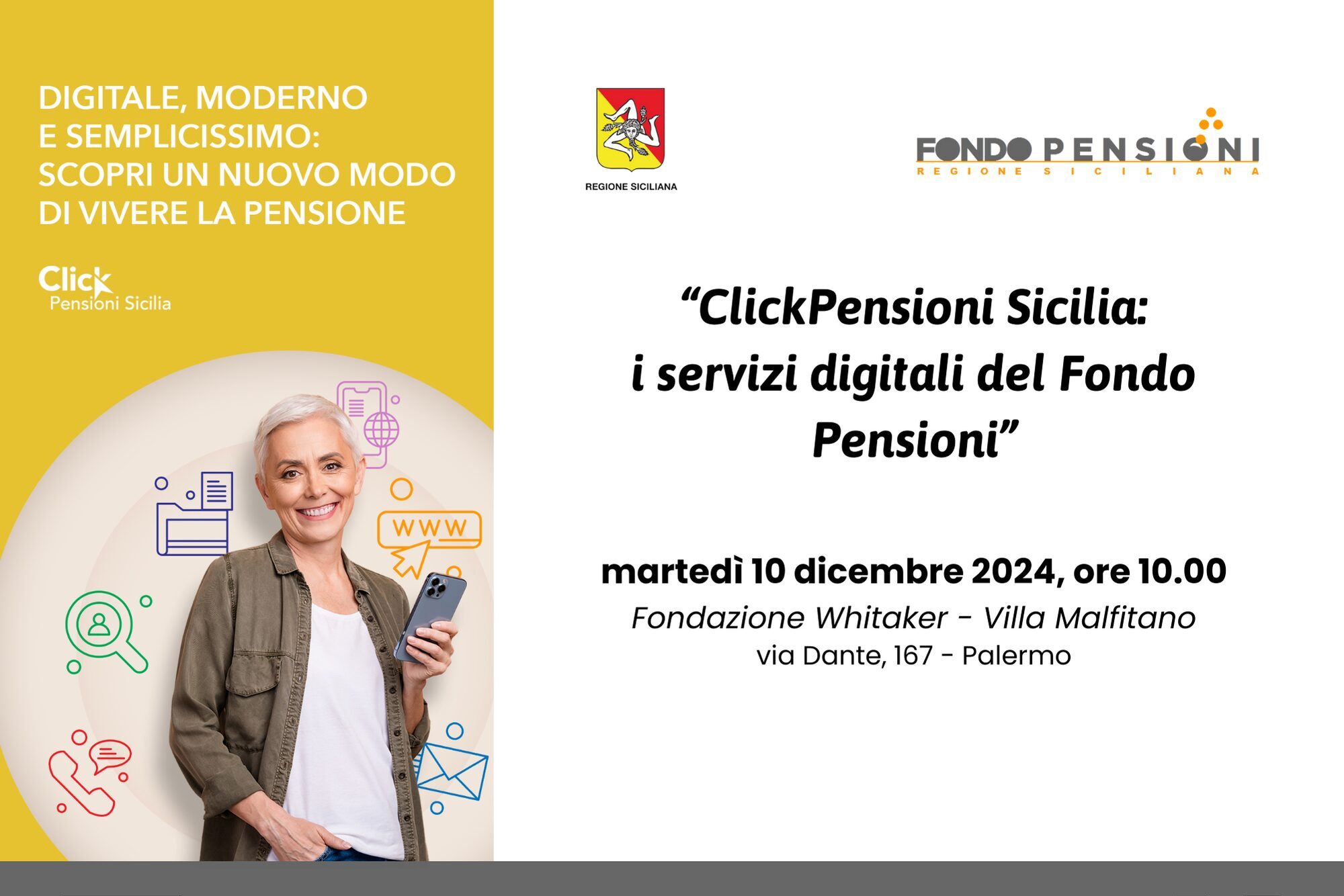 ClickPensioni Sicilia: i servizi digitali del Fondo Pensioni